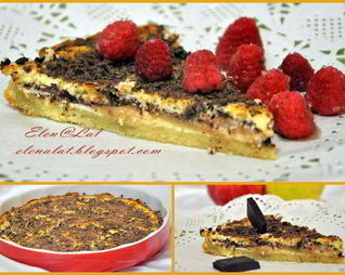 Чизкейк с яблоками и темным шоколадом