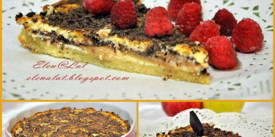 Рецепт чизкейка с яблоками и темным шоколадом