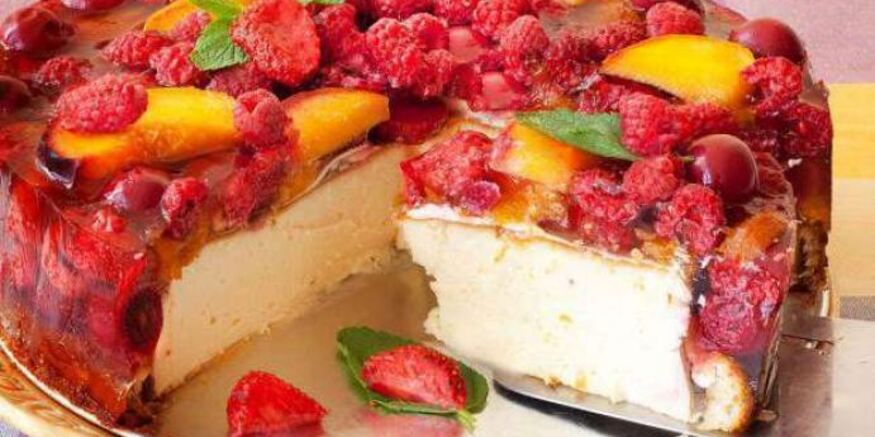 Рецепт домашнего чизкейка с творогом и желе