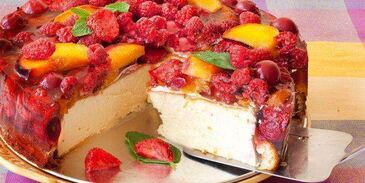 домашний чизкейк с творогом и желе