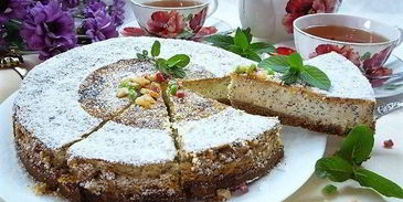 лимонный чизкейк с марципаном и маком