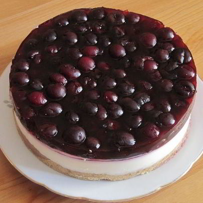 Творожный чизкейк с вишней без выпечки