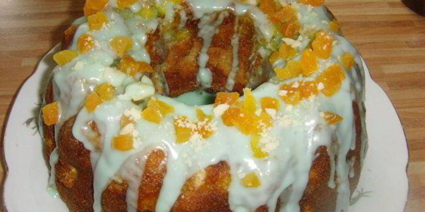 Рецепт ананасного кекса с ментоловой глазурью