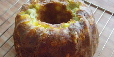 ананасный кекс с ментоловой глазурью