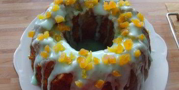 ананасный кекс с ментоловой глазурью