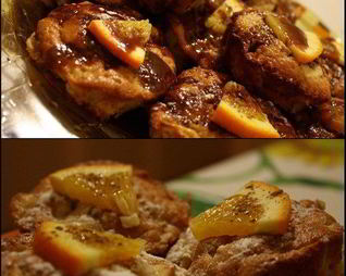 Бисквитные кексы с яблоками и шоколадным кремом