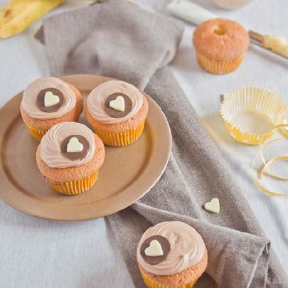 Капкейки с двойным кремом Шоколад и бананы