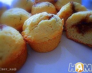 Капкейки с шоколадно-ореховой пастой