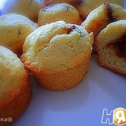 Капкейки с шоколадно-ореховой пастой