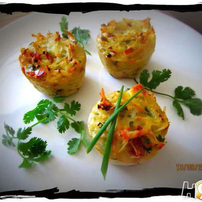 Картофельные кексы с беконом