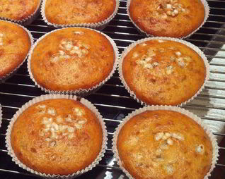 Кекс на кефире с орехами