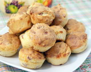 Кексики с ветчиной и сыром