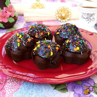 Постные кофейные кексы с шоколадом