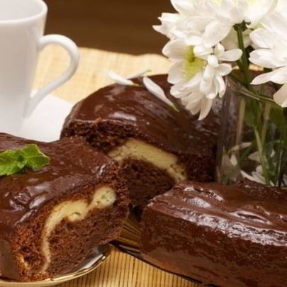 Шоколадно-творожный кекс