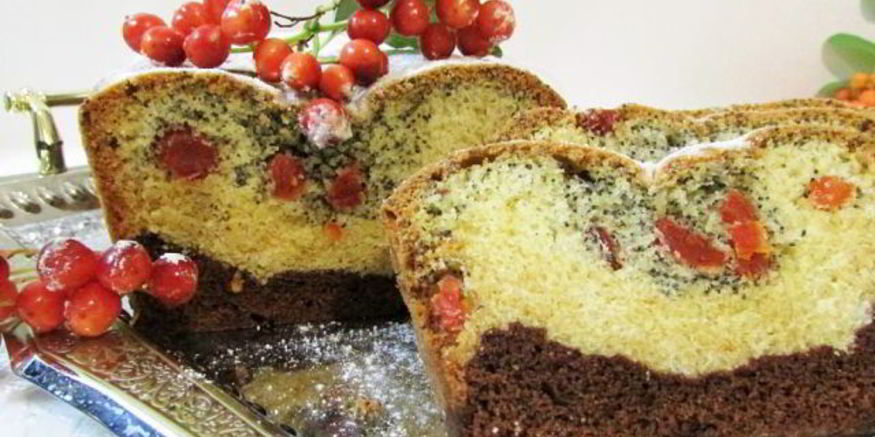 Рецепт трехслойного кекса с вяленым кизилом