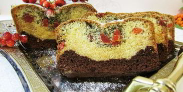 трехслойный кекс с вяленым кизилом