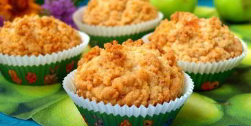 яблочные кексы со штрейзелем