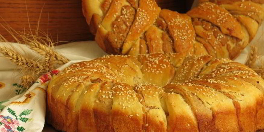 Рецепт хлеба-венка три теста