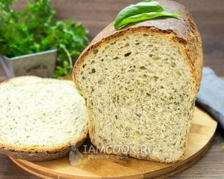 Шпинатный хлеб с цельнозерновой мукой в духовке