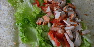 курица с овощами в лаваше