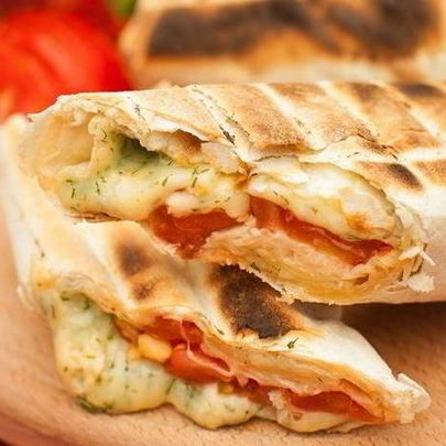 Лаваш с адыгейским сыром и зеленью