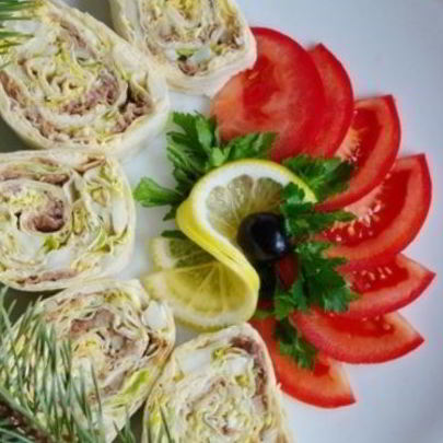 Лаваш с консервами и сыром