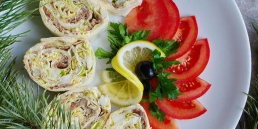 Рецепт лаваша с консервами и сыром