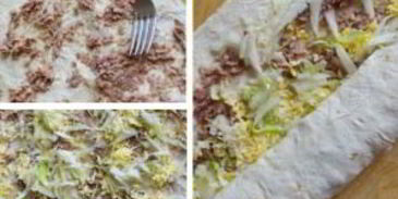 лаваш с консервами и сыром