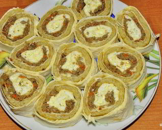 Лаваш с печенью говяжьей