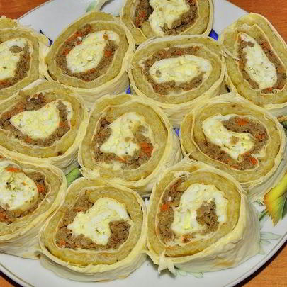 Лаваш с печенью говяжьей