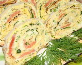 Лаваш с рыбой и плавленым сыром