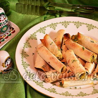 Лаваш с сыром и луком