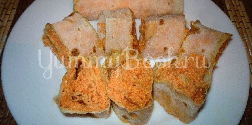 Рецепт рулетиков из лаваша