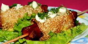 сосиски в лаваше с сыром