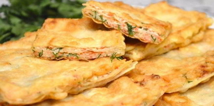 Рецепт тонкого лаваша с крабовыми палочками и яйцом