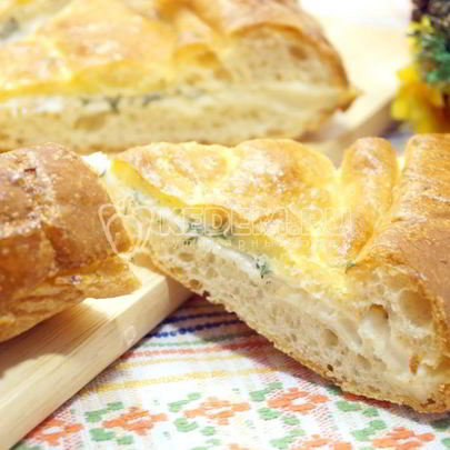 Лепешка с сыром и зеленью