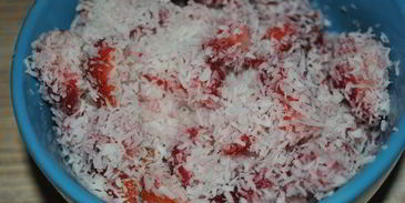 клубнично-кокосовые маффины