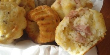 маффины на кефире ветчина-сыр