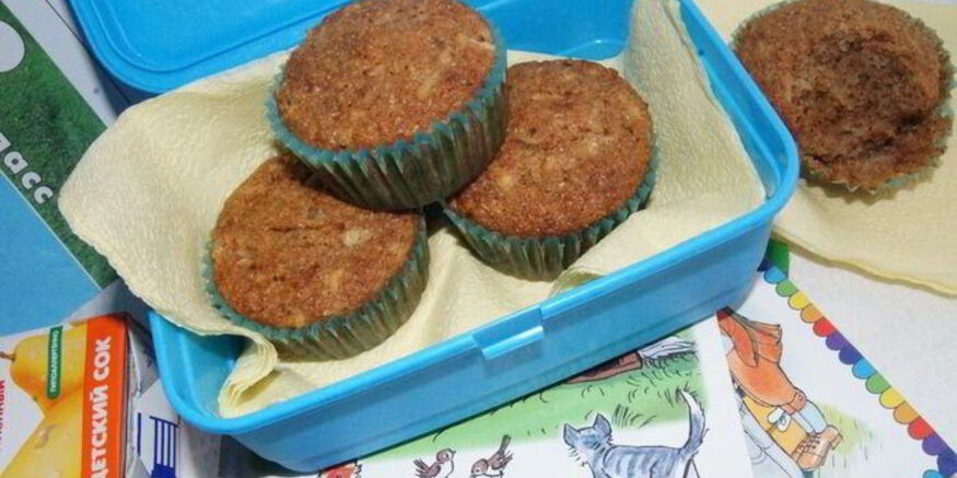 Рецепт маффинов с отрубями, медом и яблоком