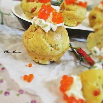 Мини-маффины с семгой
