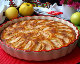 Манник на молоке с яблоками