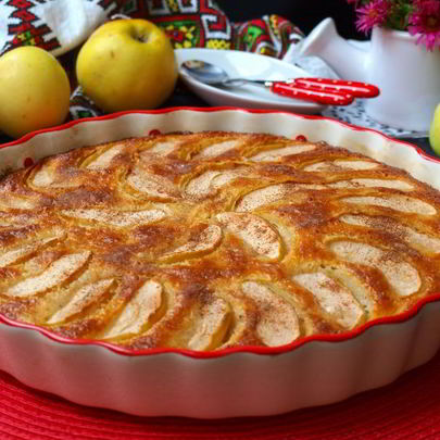 Манник на молоке с яблоками