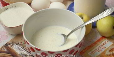 манник на молоке с яблоками