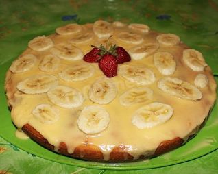 Манник с бананами на кефире