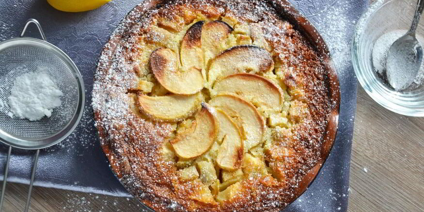 Рецепт манника с яблоками