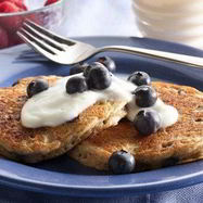 Рецепт Диетических оладий из хлопьев и черники