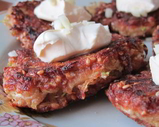 Кабачково-кунжутные оладушки