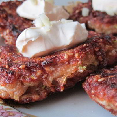 Кабачково-кунжутные оладушки