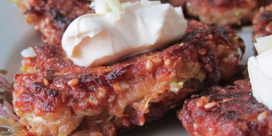 Рецепт кабачкова-кунжутных оладушки