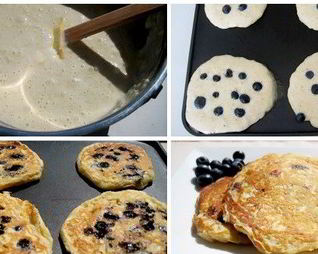 Оладьи из овсянки и черники